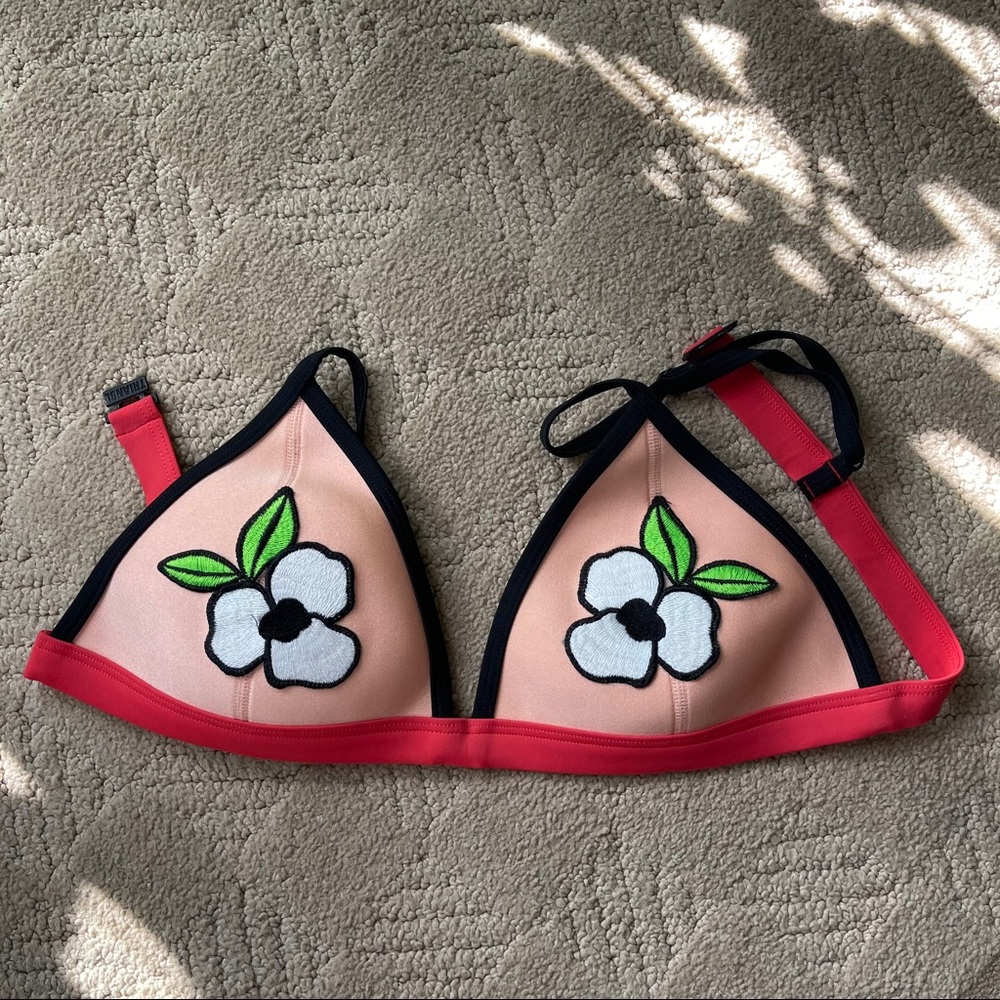 TRIANGL Neon floral bikini top